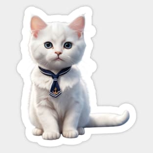 Kawaii Cute Funny Nautical Sailor Cat Sticker